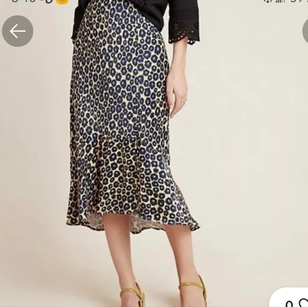 MAEVE ANTHROPOLOGIE Janelle Bias Zebra Print Midi Skirt - Picture 2 of 13